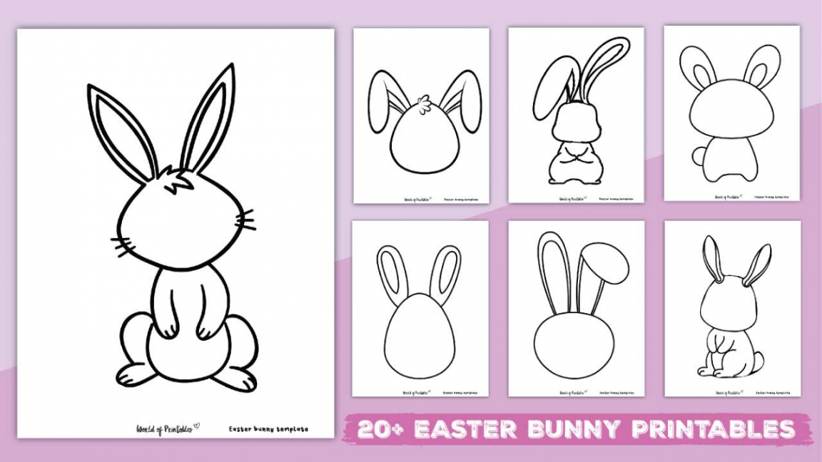 Best Easter Bunny Printables - World of Printables - FREE Printables - Easter Bunny Template Pdf Free