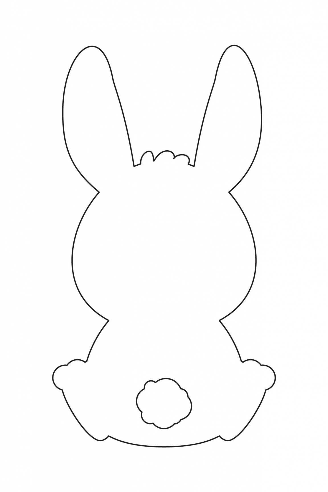 Best Free Printable Easter Bunny Stencil - printablee - Bunny Cut Out Template