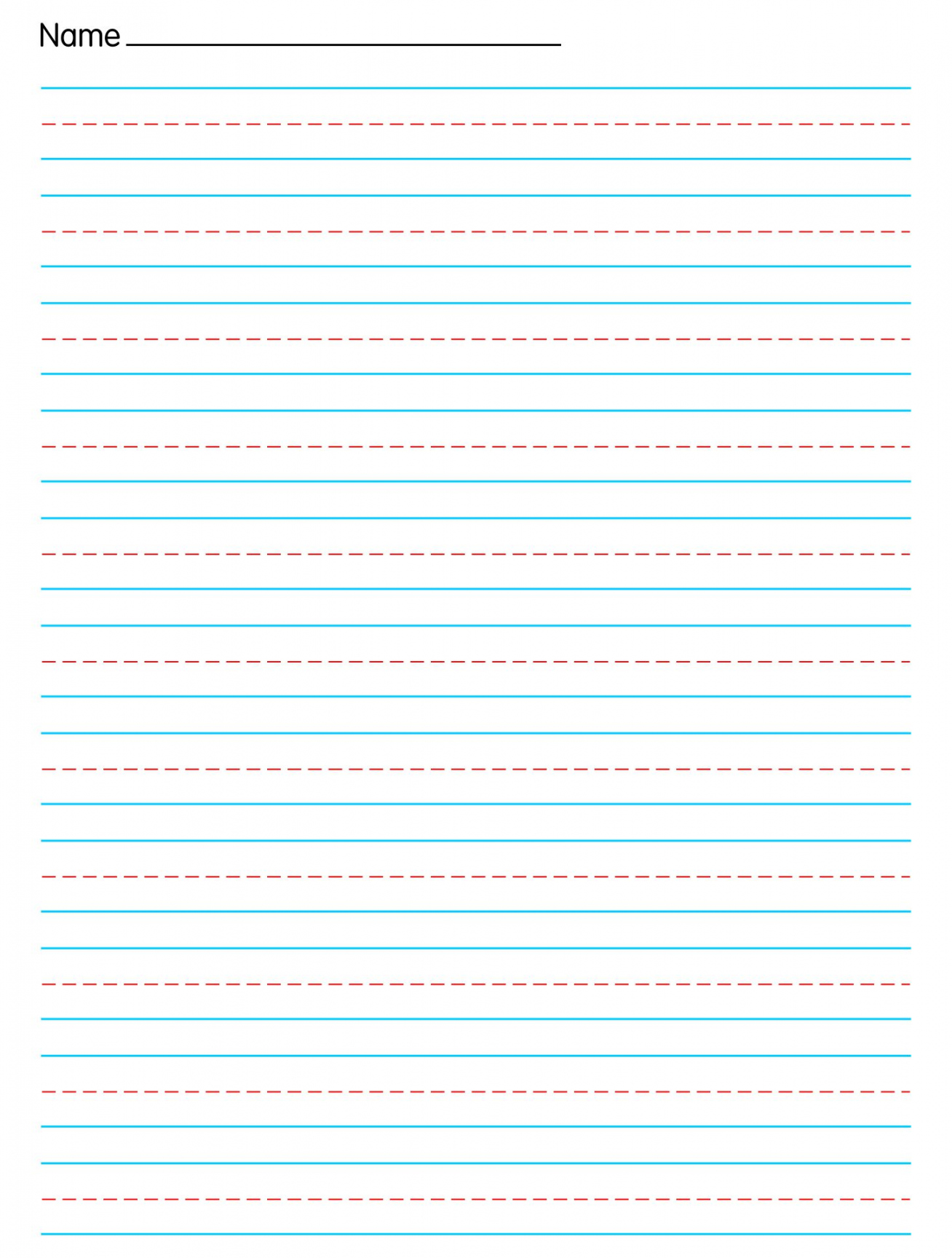 Best Free Printable Handwriting Paper - printablee - Writing Lines Printable