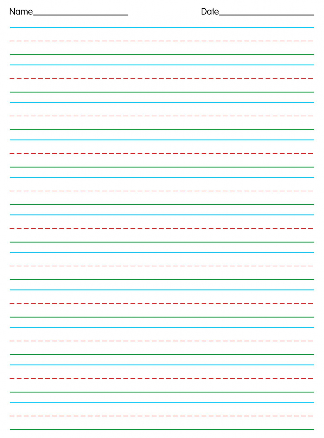 Best Free Printable Handwriting Paper - printablee - Blank Writing Paper