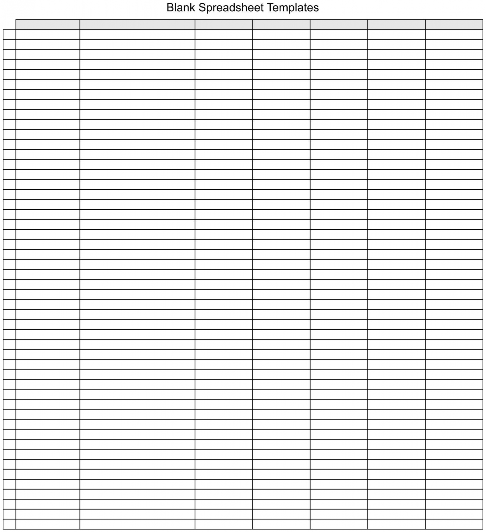 Best Free Printable Spreadsheets Templates - printablee - Printable Blank Spreadsheet
