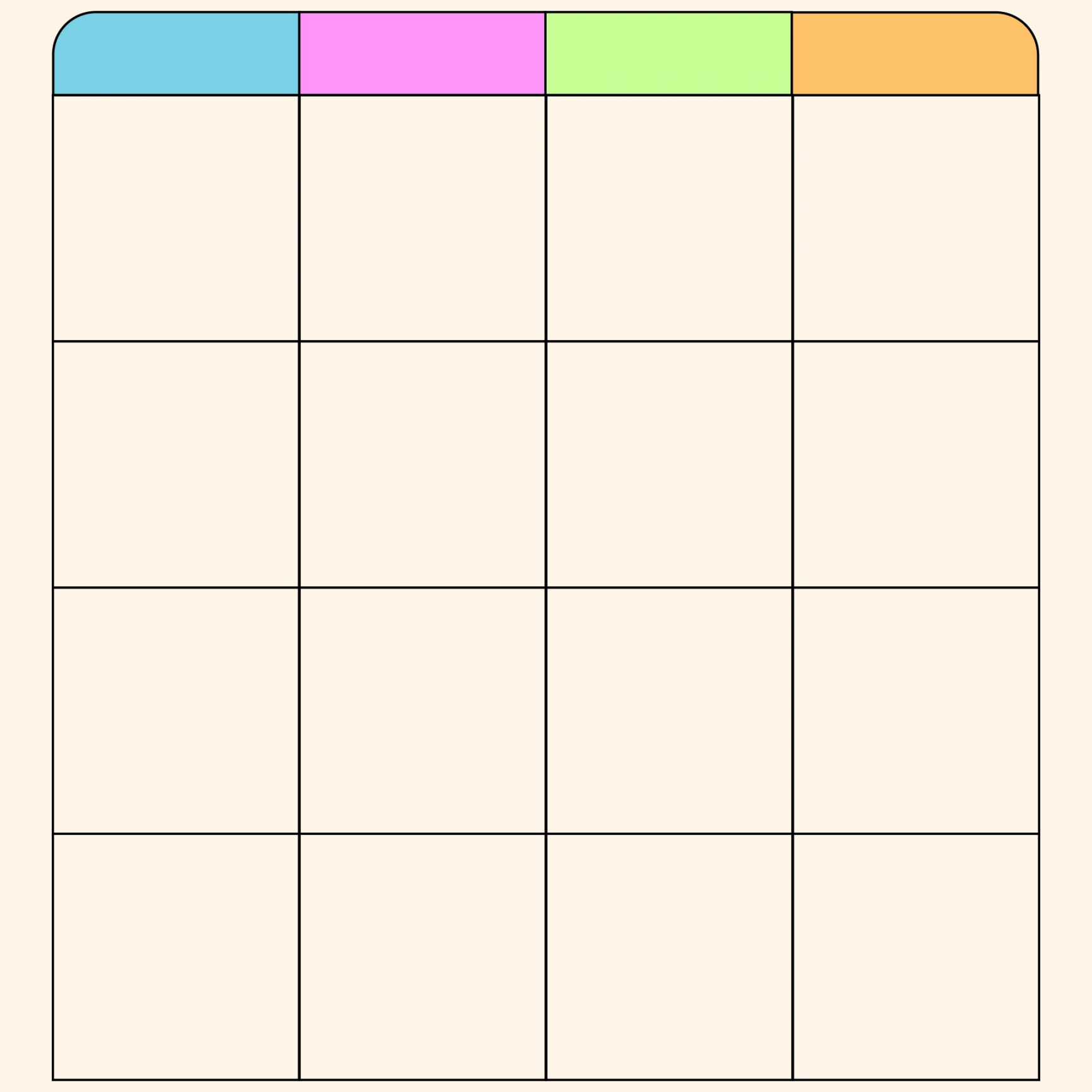 Printable 4 Column Chart Template Organize Data With Ease All FREE 