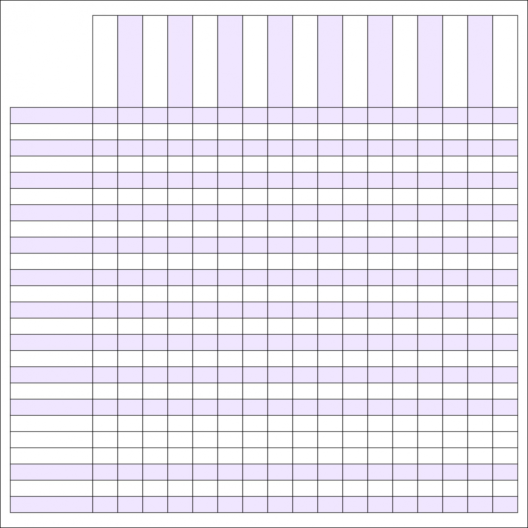 Best Printable Blank Columns Templates - printablee - Blank 6 Column Chart Template