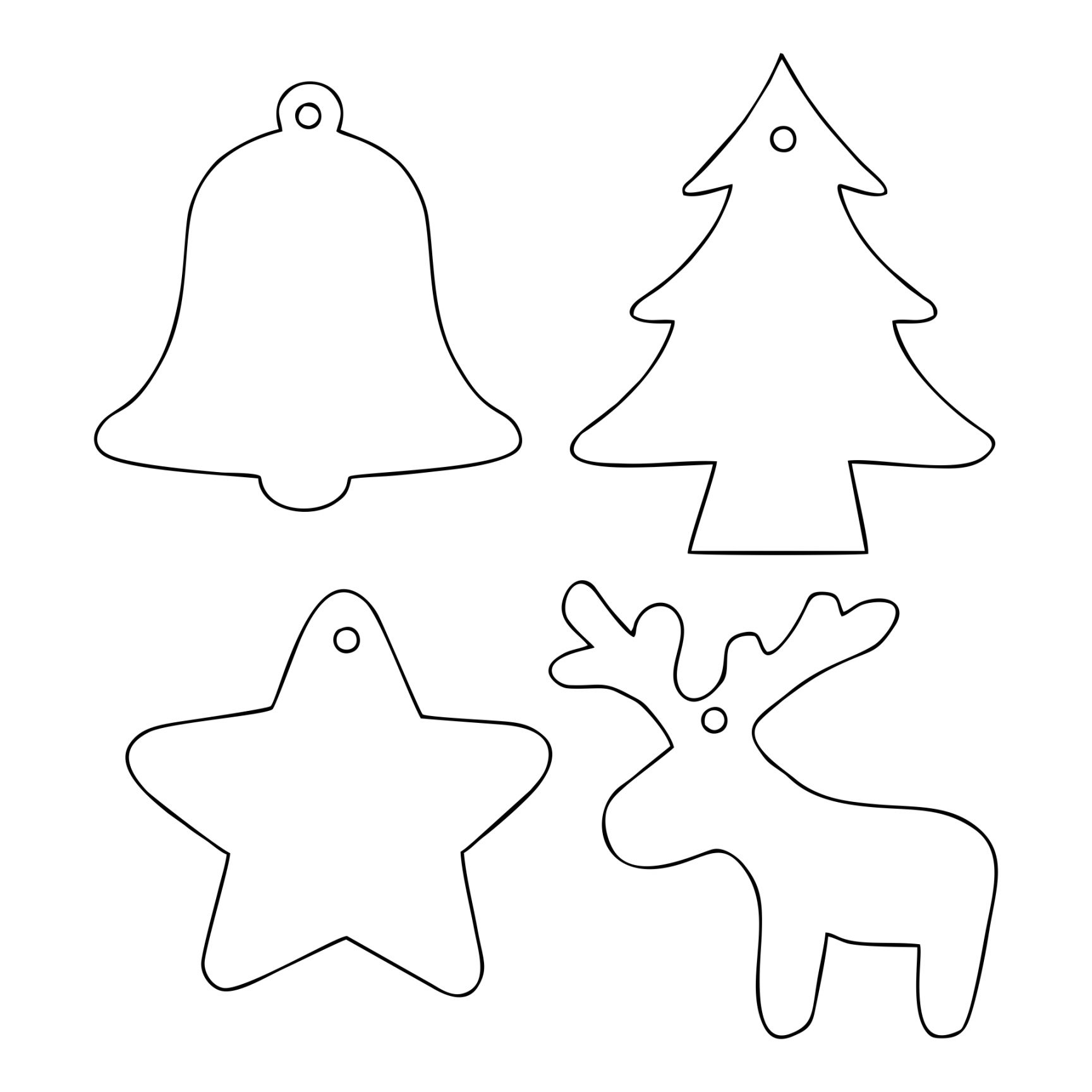 Best Printable Christmas Ornament Templates - printablee - Christmas Ornament Cutouts