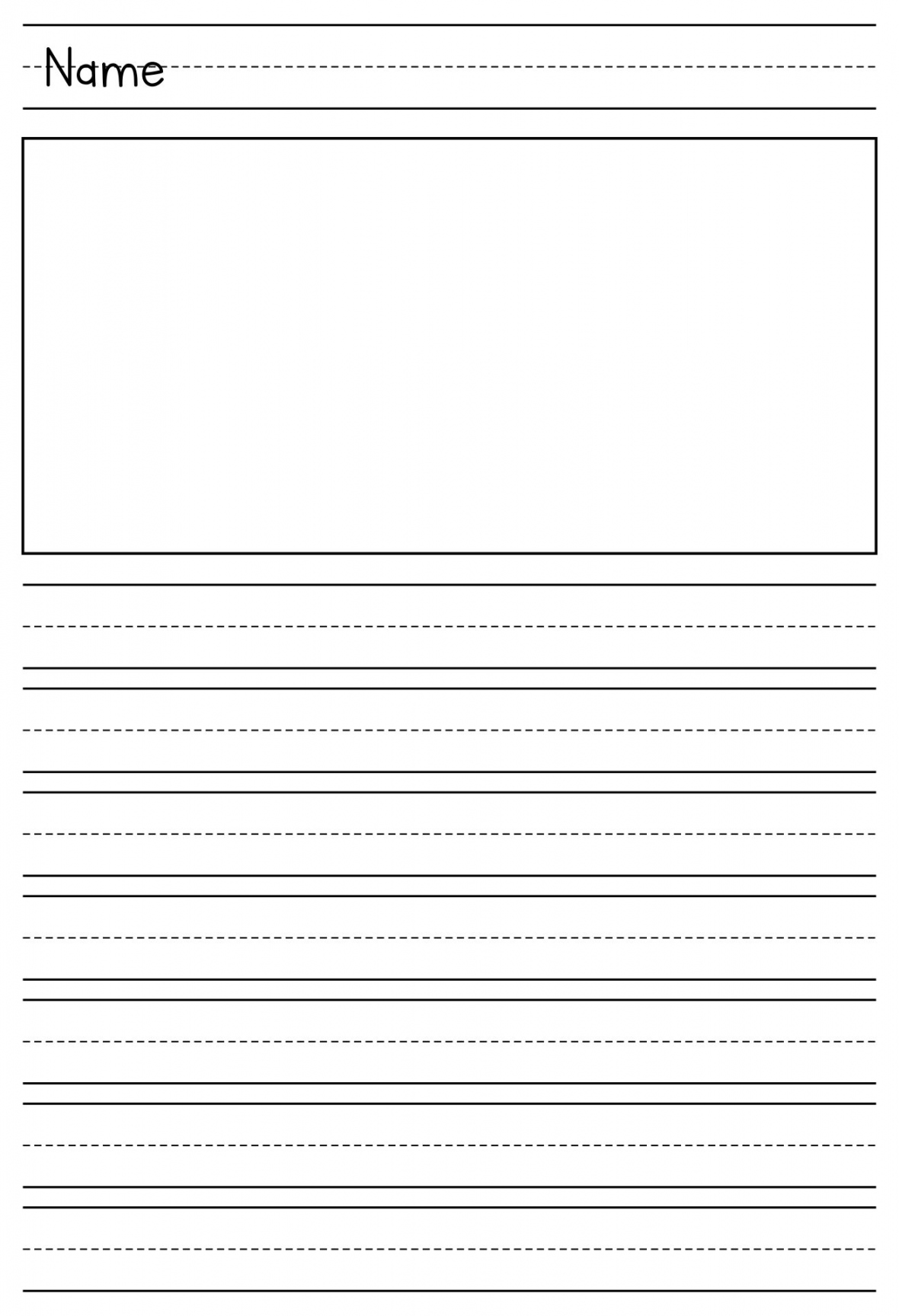 Best Printable Primary Writing Paper Template - printablee - Primary Lined Paper Printable