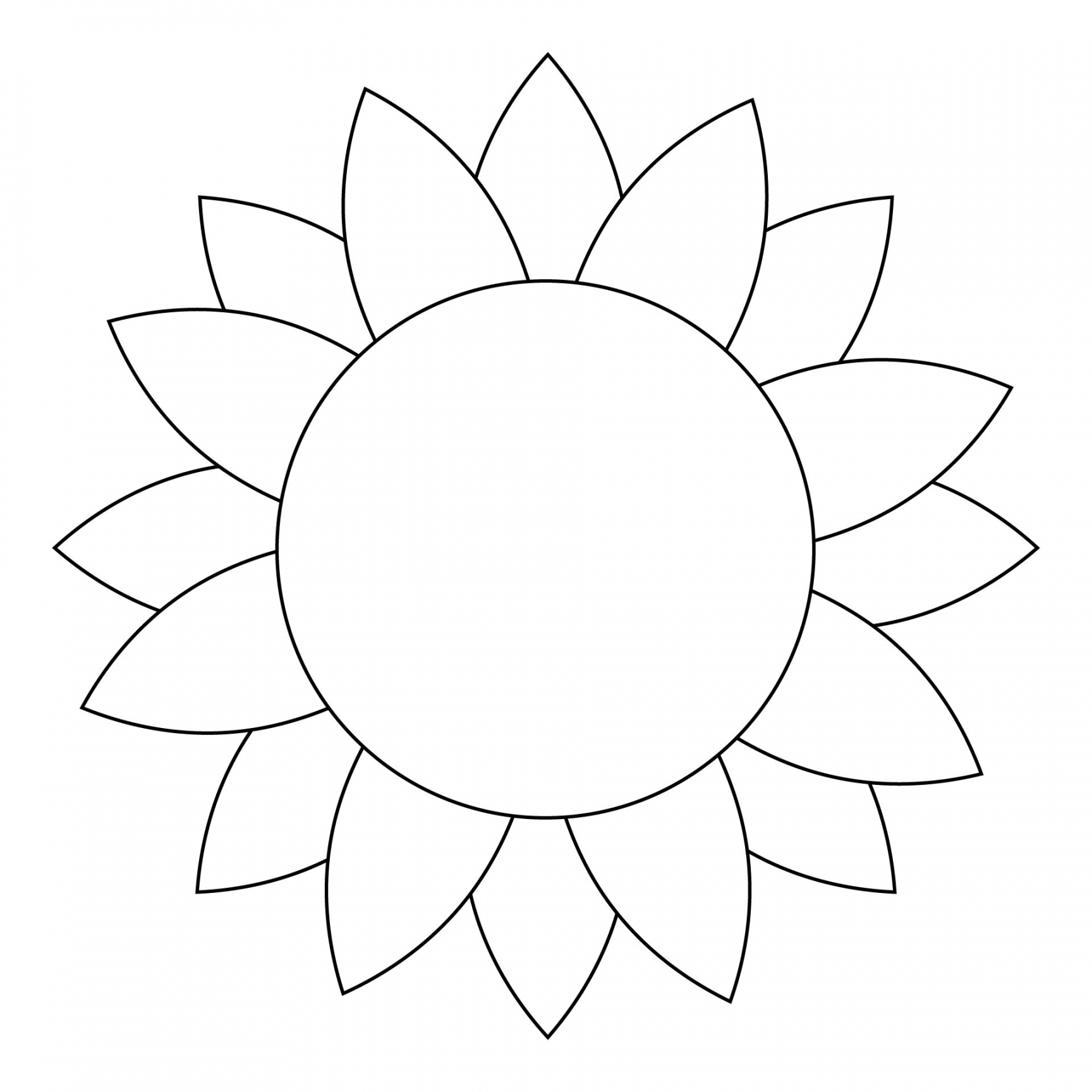 Best Sunflower Cut Out Template Printable - printablee - Sunflower Cut Out