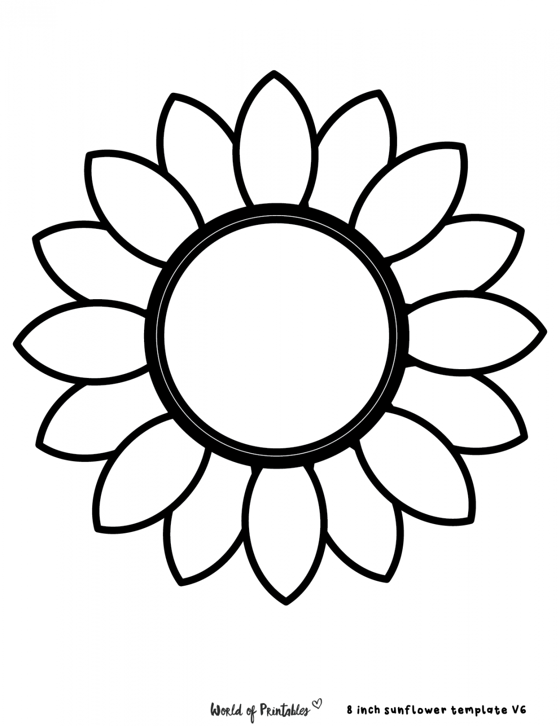 Best Sunflower Templates - World of Printables - FREE Printables - Sunflower Cut Out Template
