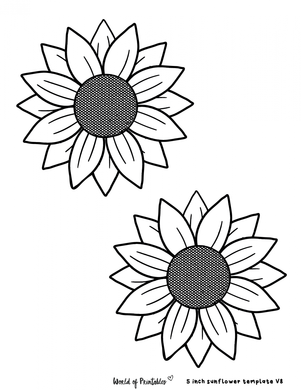 Best Sunflower Templates - World of Printables - FREE Printables - Printable Sunflowers