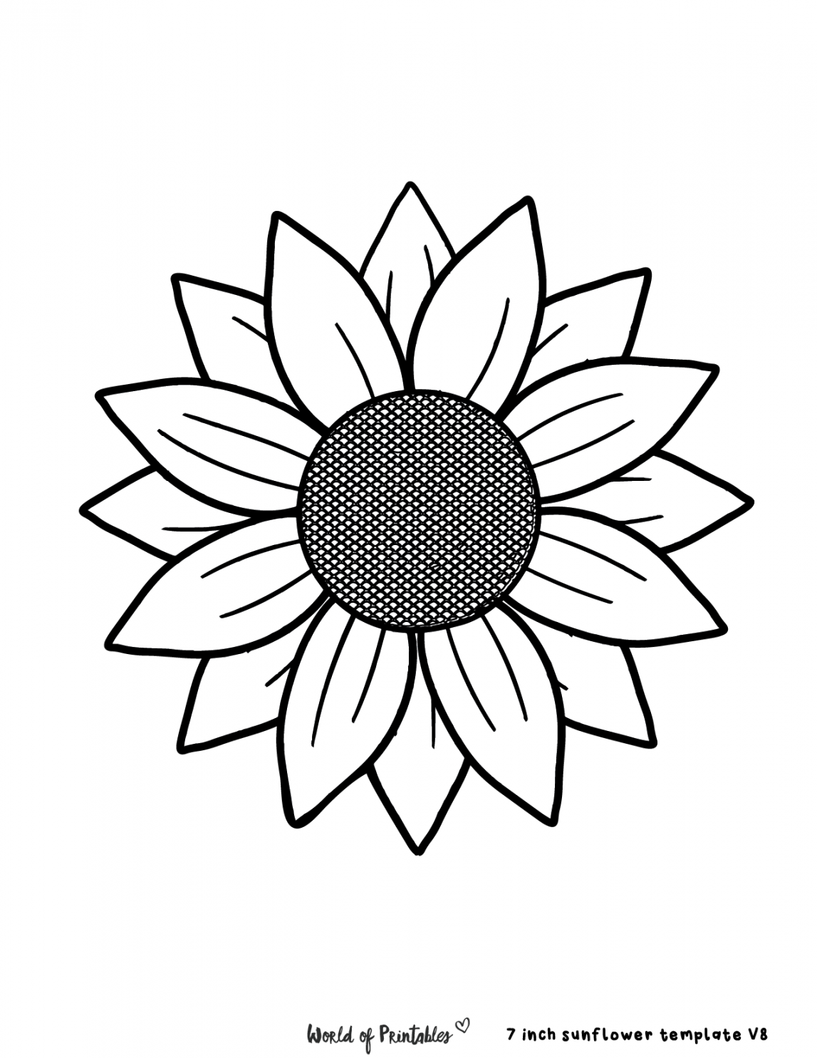 Best Sunflower Templates - World of Printables - FREE Printables - Sunflower Stencil Template