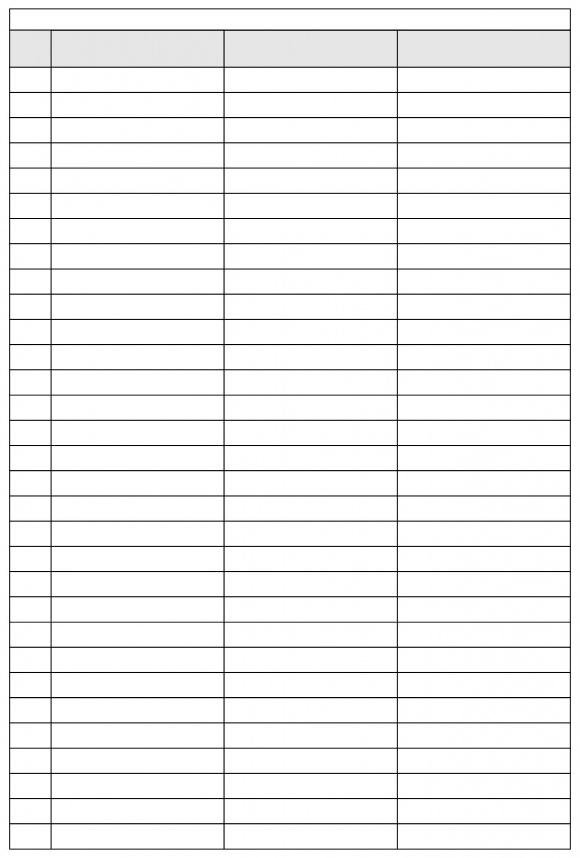 Blank  Column Spreadsheet Template  Writing paper template  - FREE Printables - Printable Blank 3 Column Chart With Lines