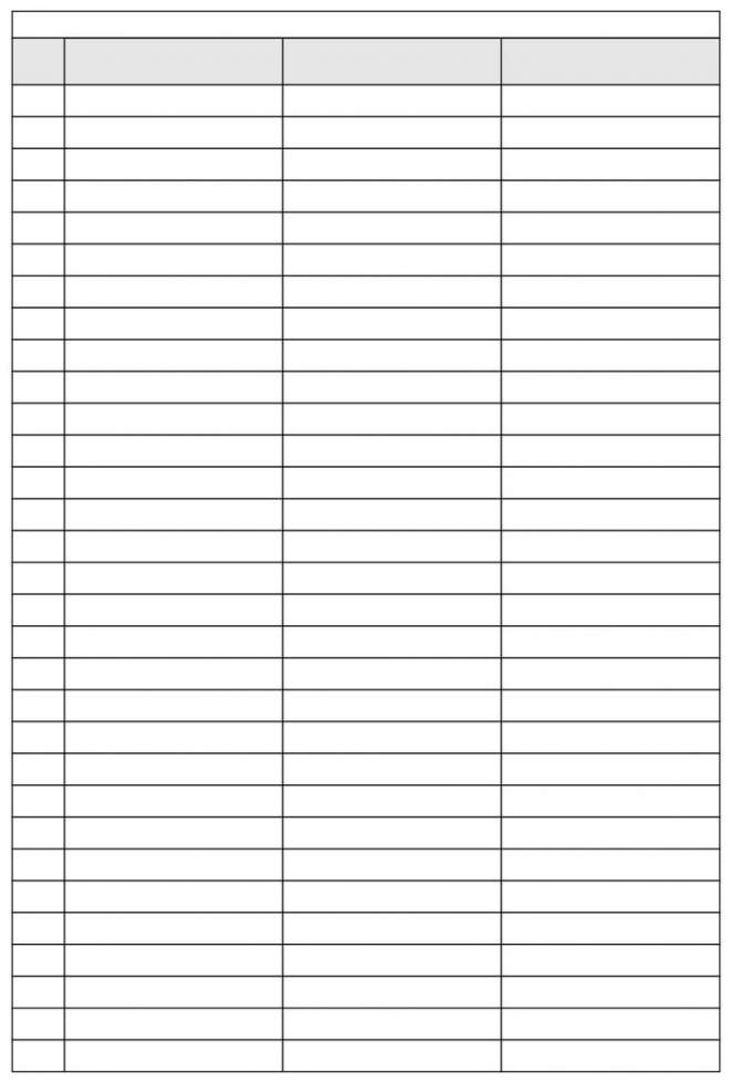 Blank  Column Spreadsheet Template  Writing paper template  - FREE Printables - 3 Column Chart