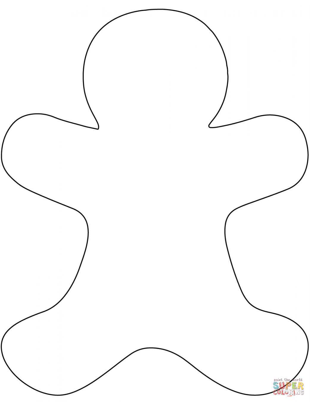 Blank Gingerbread Man coloring page  Free Printable Coloring Pages - FREE Printables - Blank Gingerbread Man