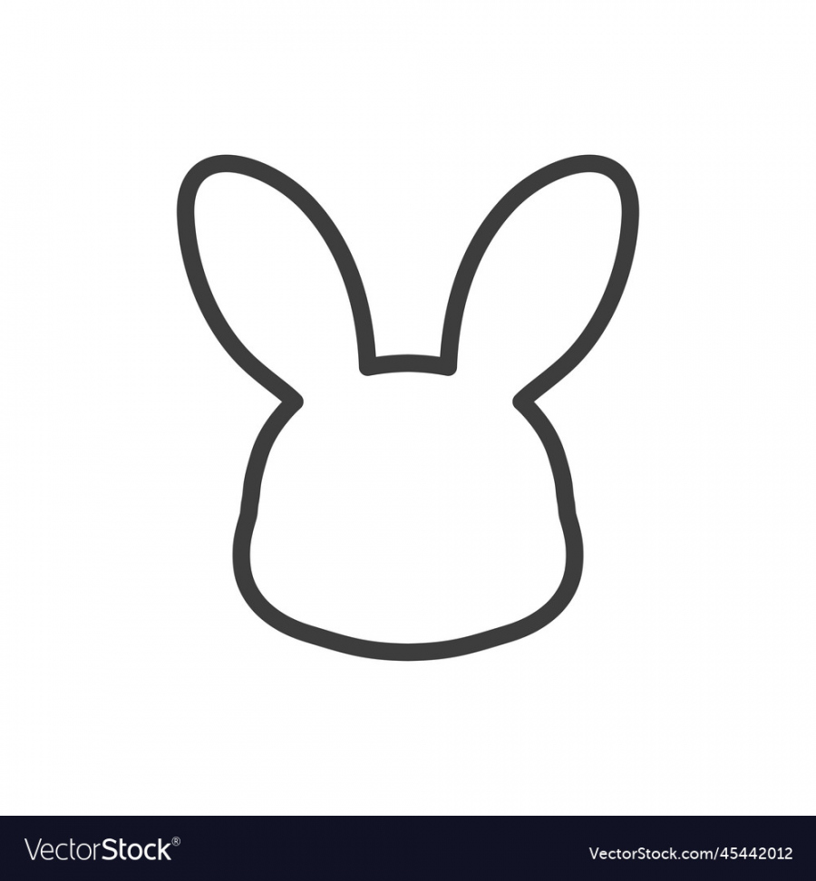 Bunny head silhouette line art icon Royalty Free Vector - FREE Printables - Bunny Head Outline