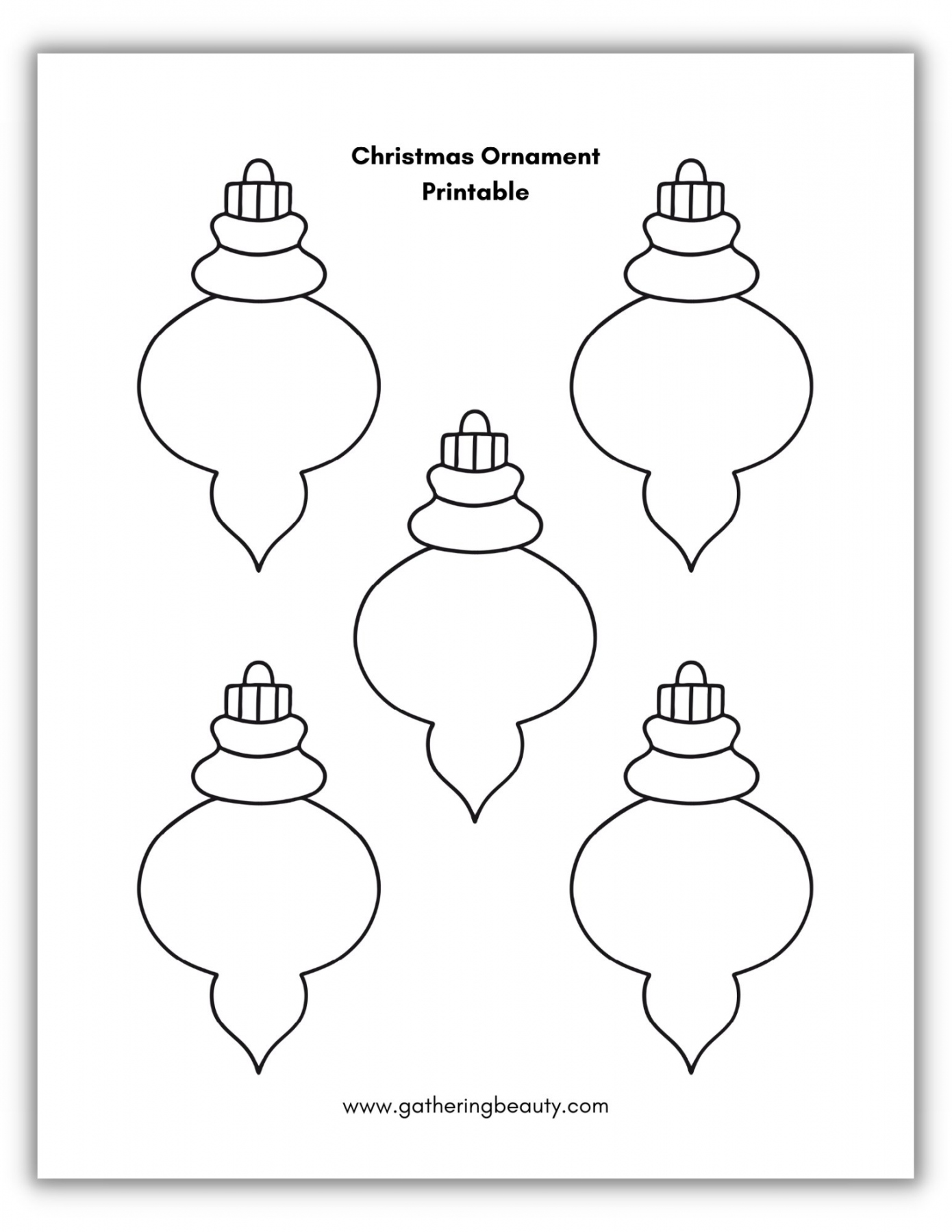 Christmas Ornament Printable — Gathering Beauty - FREE Printables - Blank Ornament Template