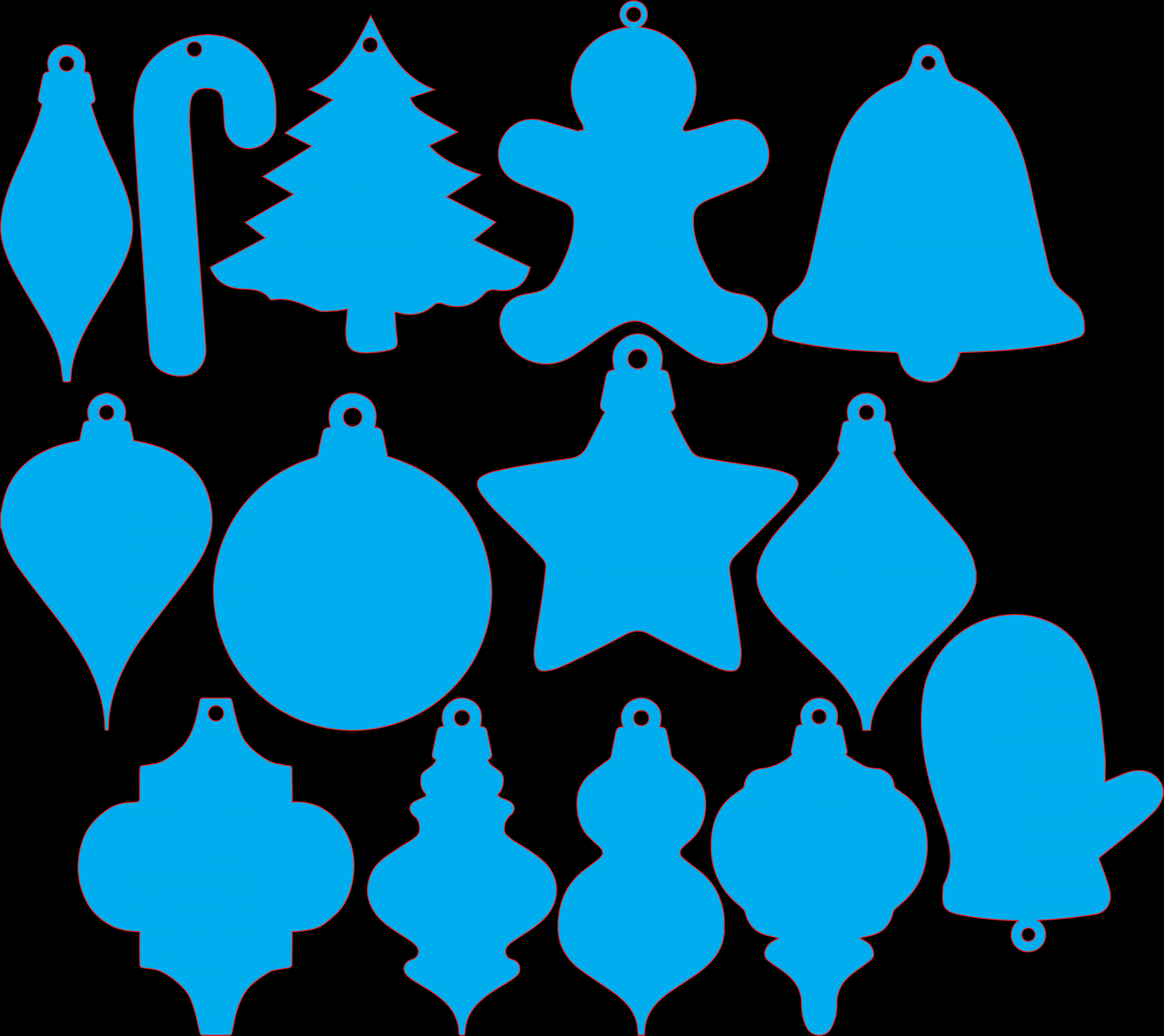 Christmas Ornament Shapes SVG - FREE Printables - Christmas Ornament Shapes