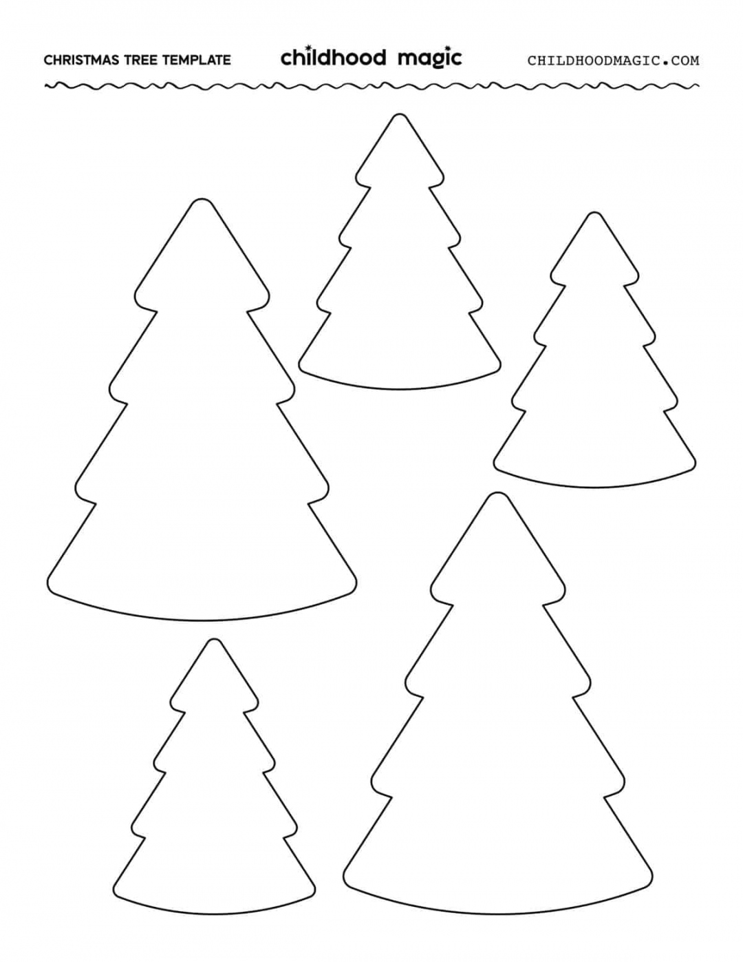 Christmas Tree Template - Free Printables - Childhood Magic - FREE Printables - Full Page Printable Christmas Tree Template