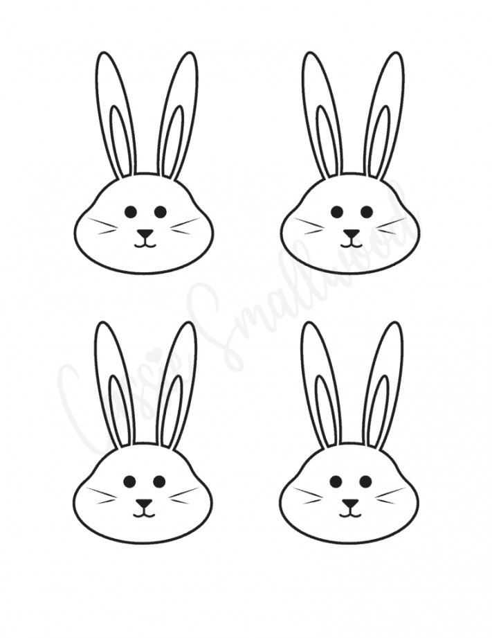Cute Bunny Templates - Cassie Smallwood - FREE Printables - Bunny Face Template