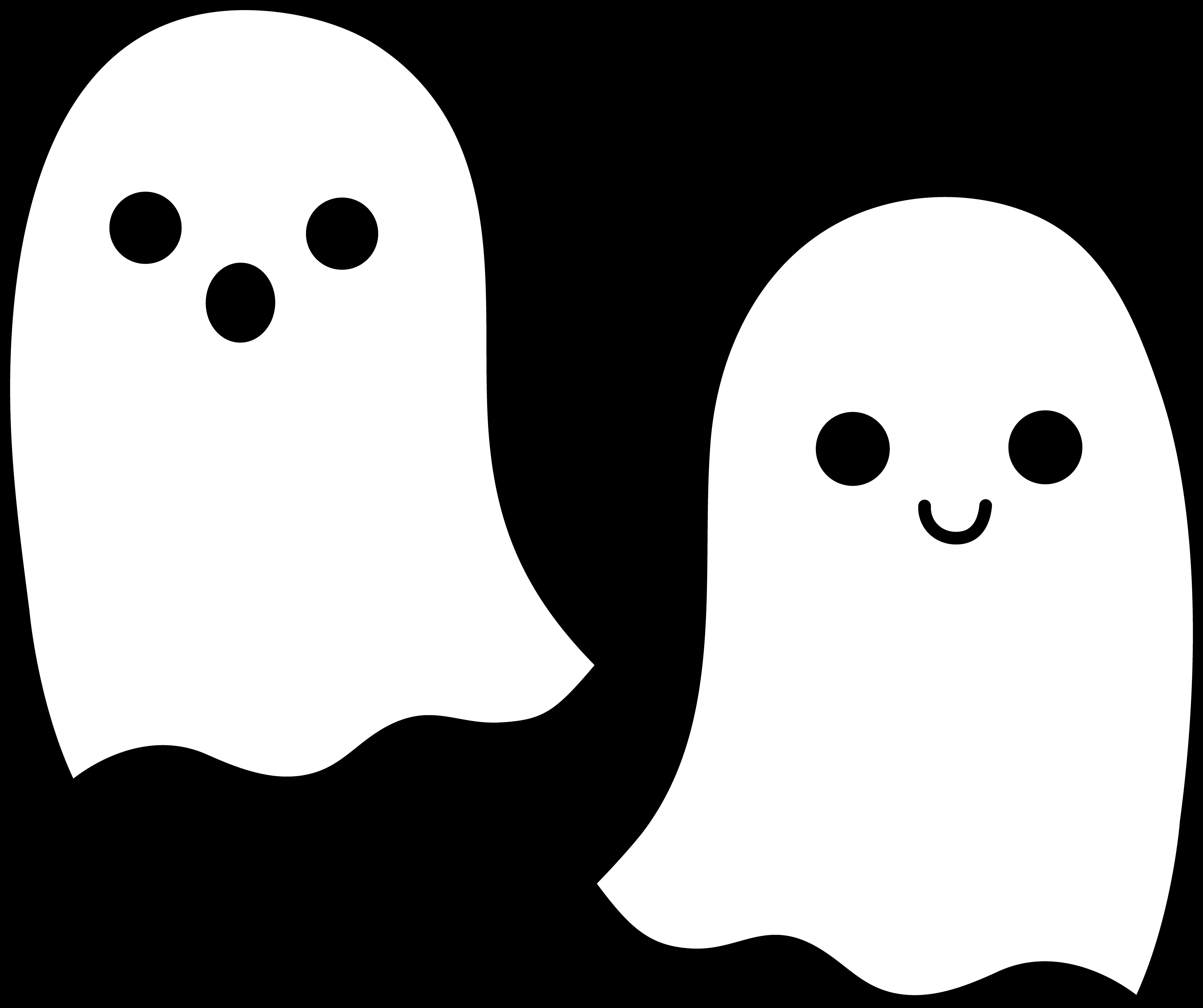 Cute Free Clip Art and Coloring Pages  Halloween ghosts, Cute  - FREE Printables - Cute Ghost Outline