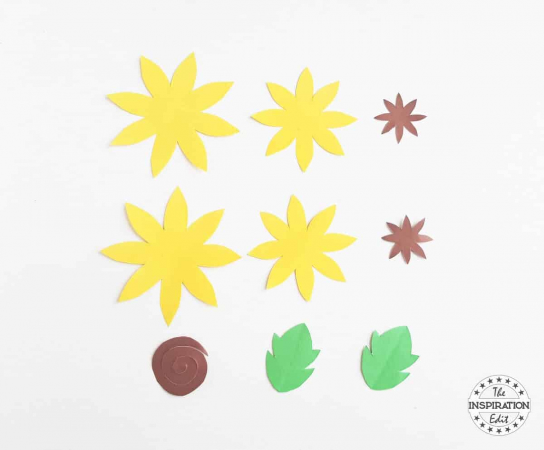DIY Paper Sunflower Craft For Kids · The Inspiration Edit - FREE Printables - Cut Out Paper Sunflower Template