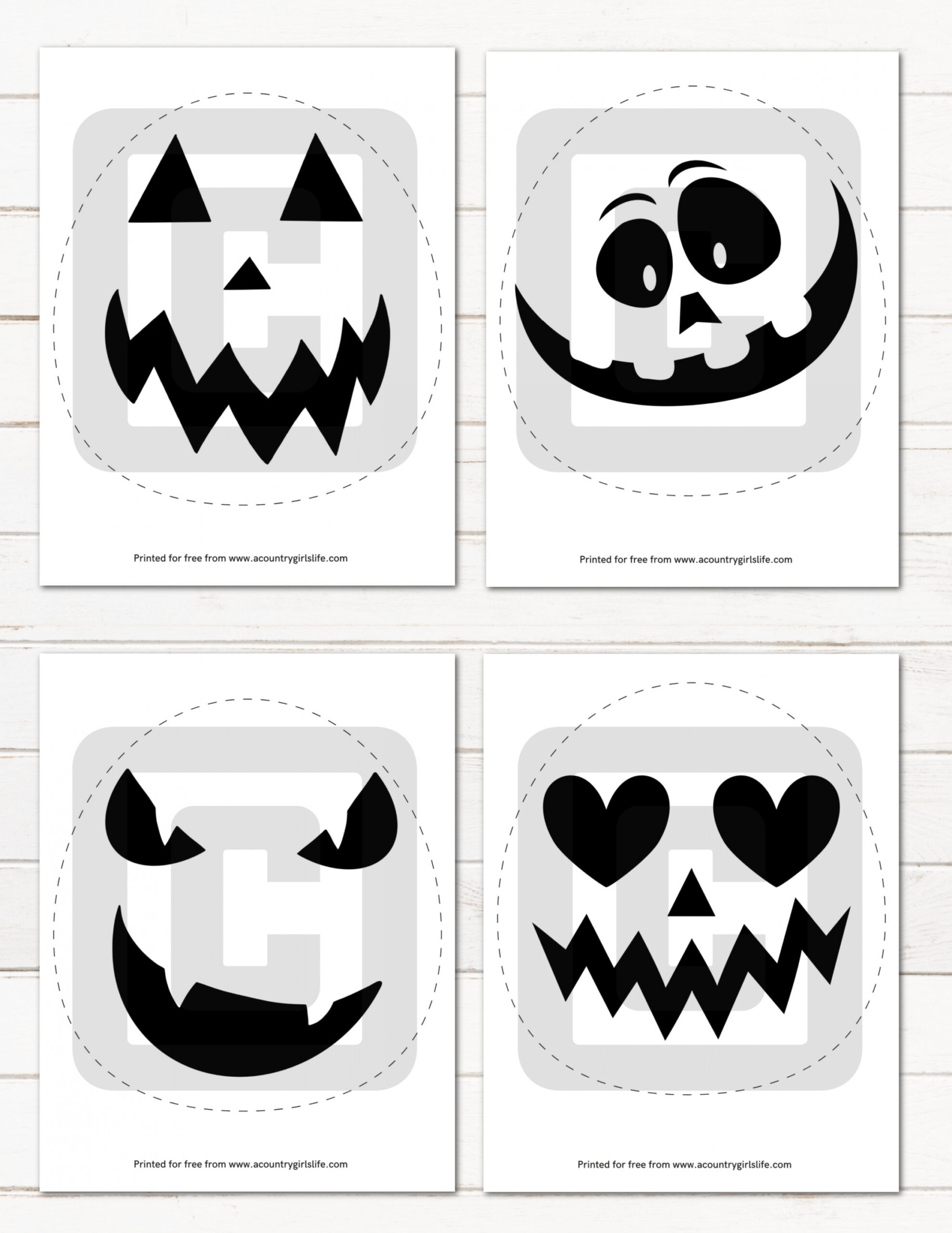 + EASY FREE Printable Pumpkin Carving Stencils! - A Country  - FREE Printables - Free Pumpkin Template Printable