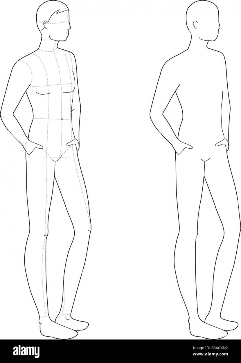 Fashion template of relaxing stand men - Man Template