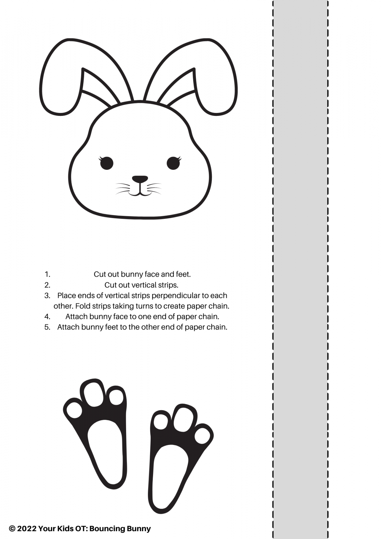 FREE Bouncing Bunny Printable - FREE Printables - Bunny Cut Out Printable