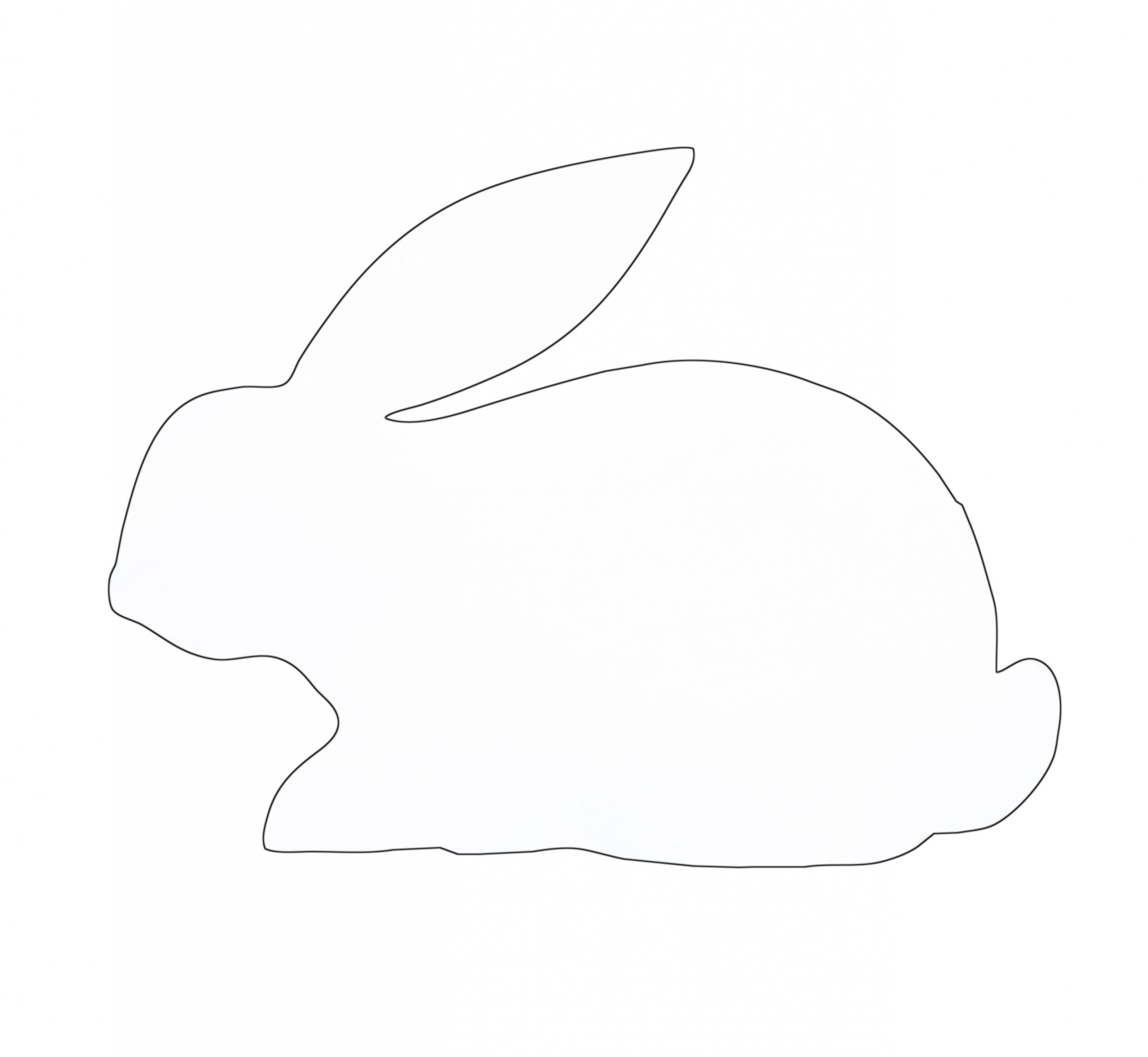 Free Bunny Outline Pictures - Clipartix  Bunny coloring pages  - FREE Printables - Simple Bunny Outline