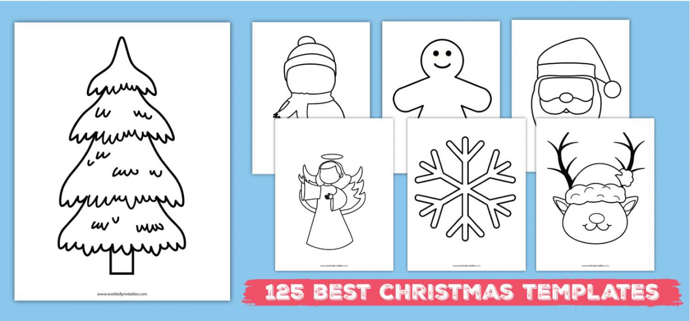 Free Christmas Template Printables - World of Printables - FREE Printables - Free Printable Christmas Cutouts Decorations