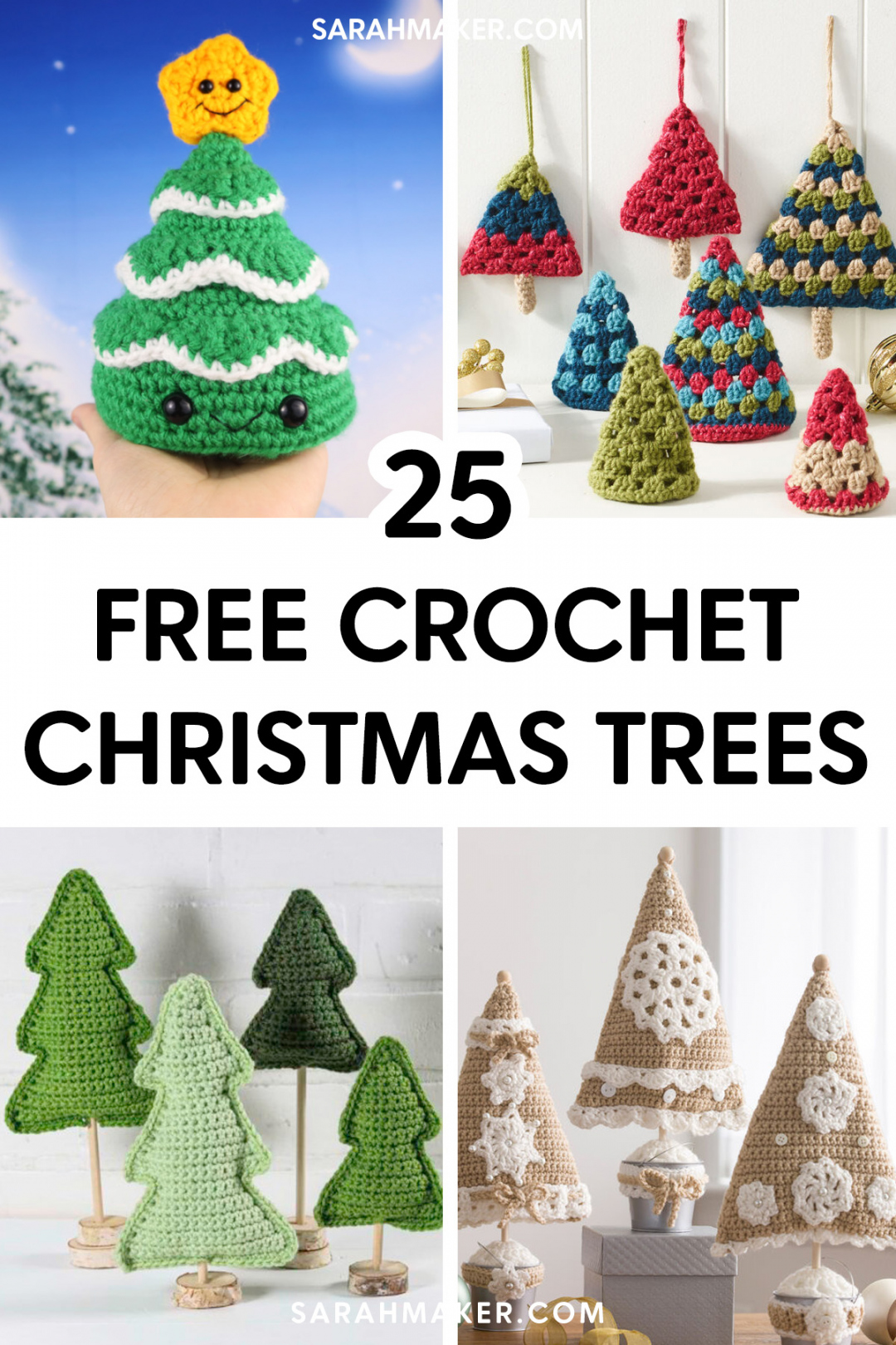 Free Crochet Christmas Tree Patterns - Sarah Maker - FREE Printables - Free Christmas Tree Patterns