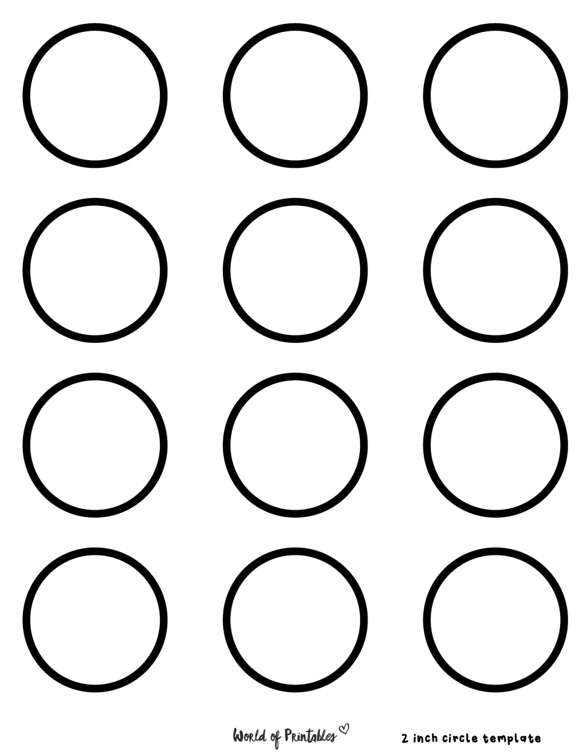 Free Printable Circle Templates - Various Sizes - World of Printables - FREE Printables - Circles To Print Out