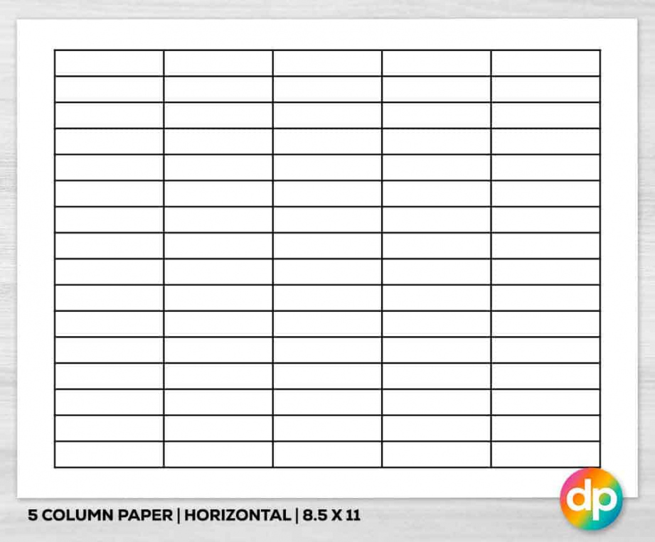 Free Printable Column Paper - Daily Printables - FREE Printables - 5 Column Chart