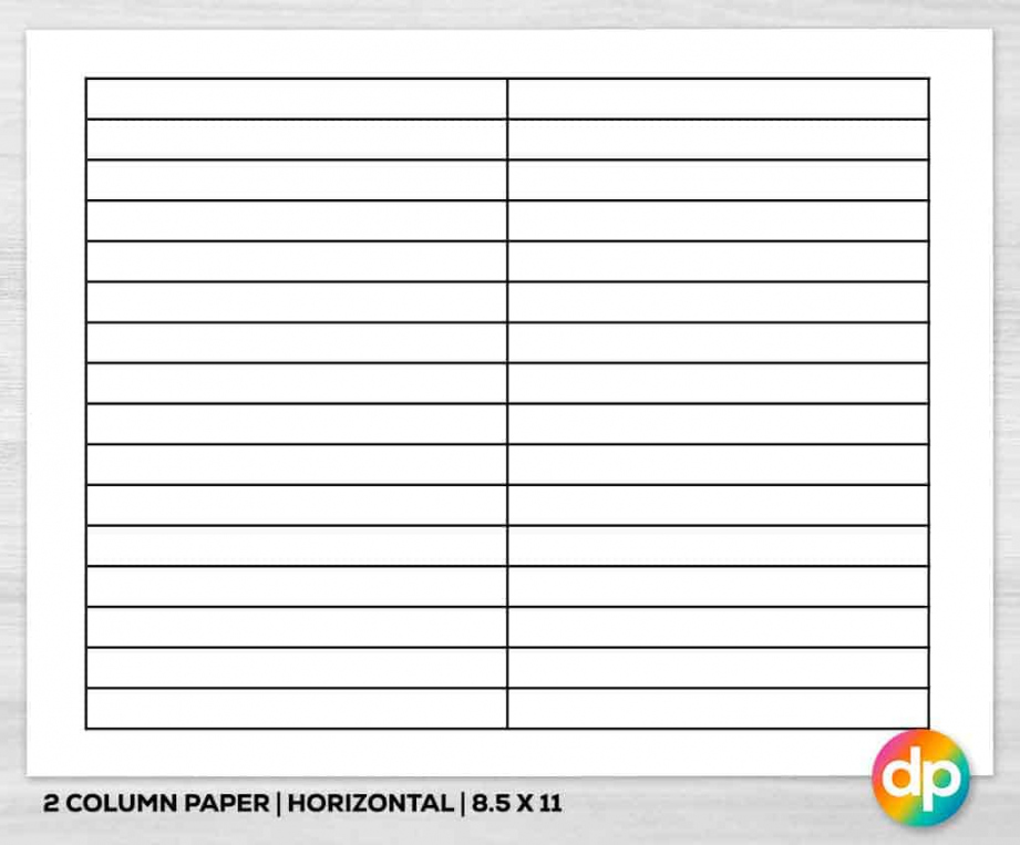 Free Printable Column Paper - Daily Printables - FREE Printables - 2 Column Chart