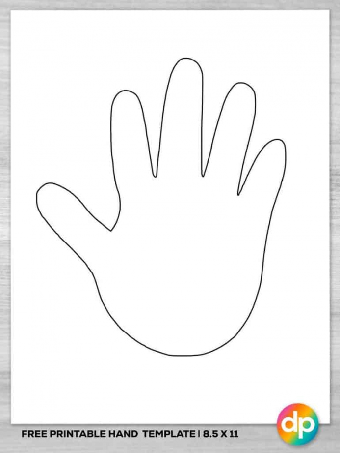 Free Printable Hand Template - Daily Printables - FREE Printables - Traced Hand