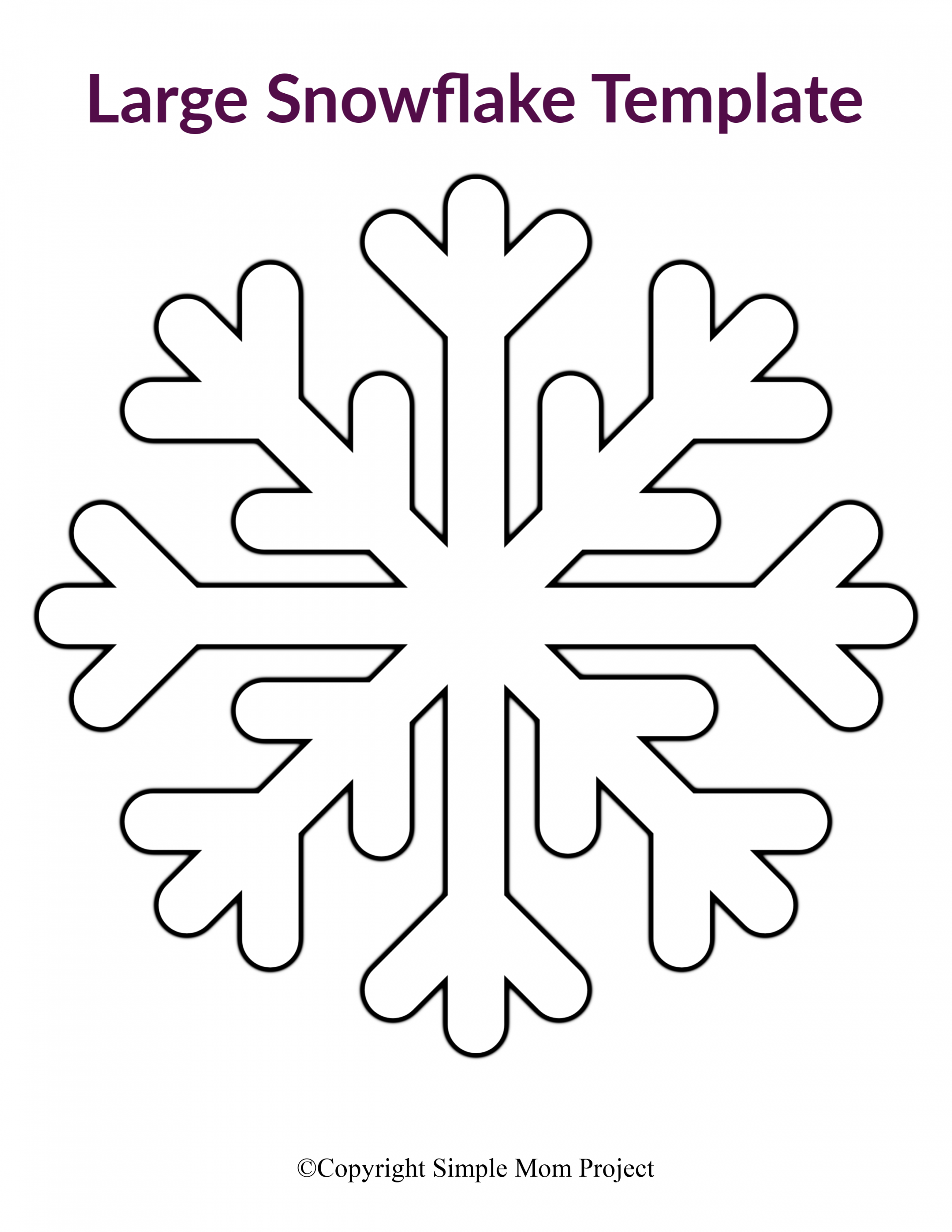 Free Printable Large Snowflake Templates - Simple Mom Project - FREE Printables - Snow Flake Template