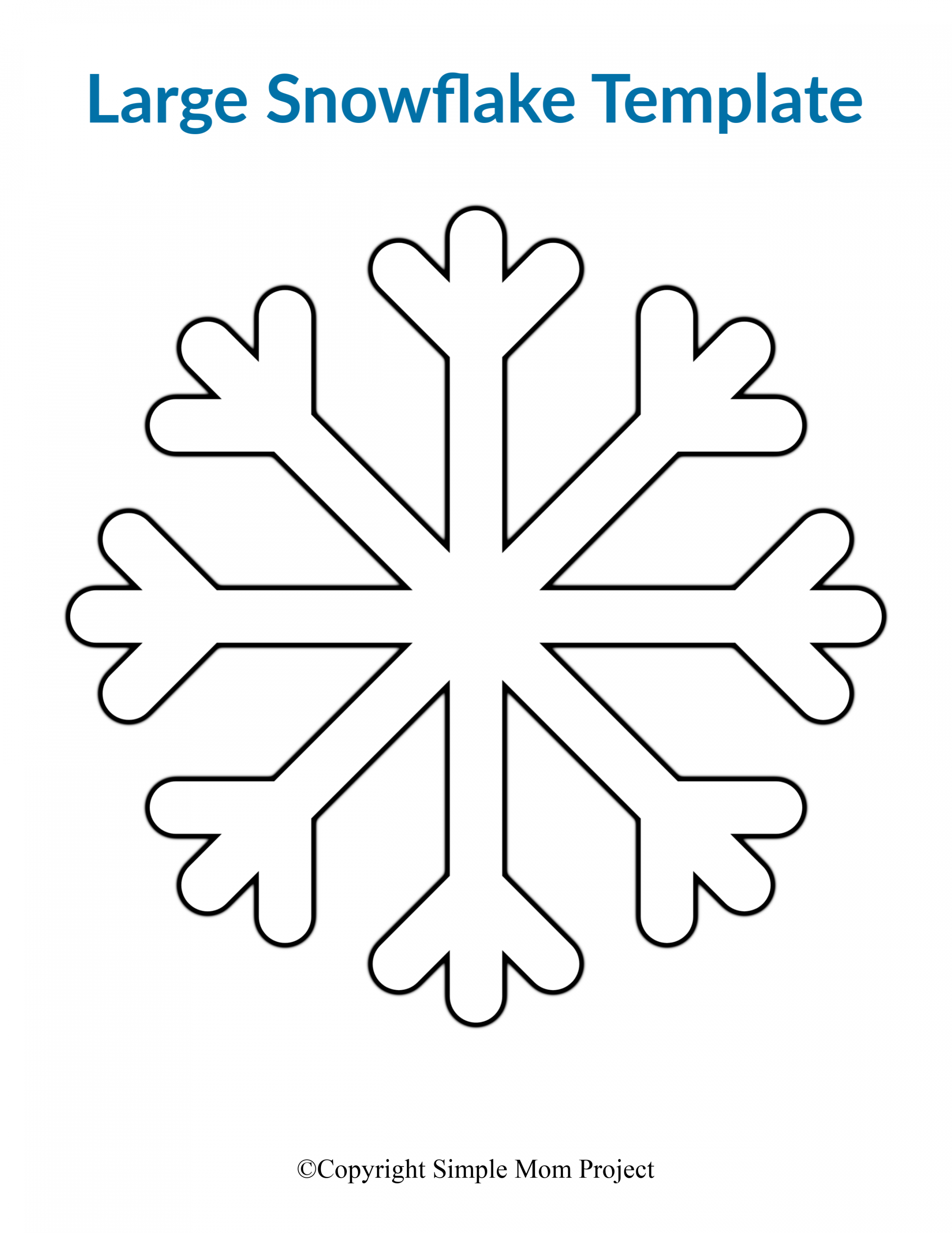 Free Printable Large Snowflake Templates - Simple Mom Project - FREE Printables - Printable Snow Flakes