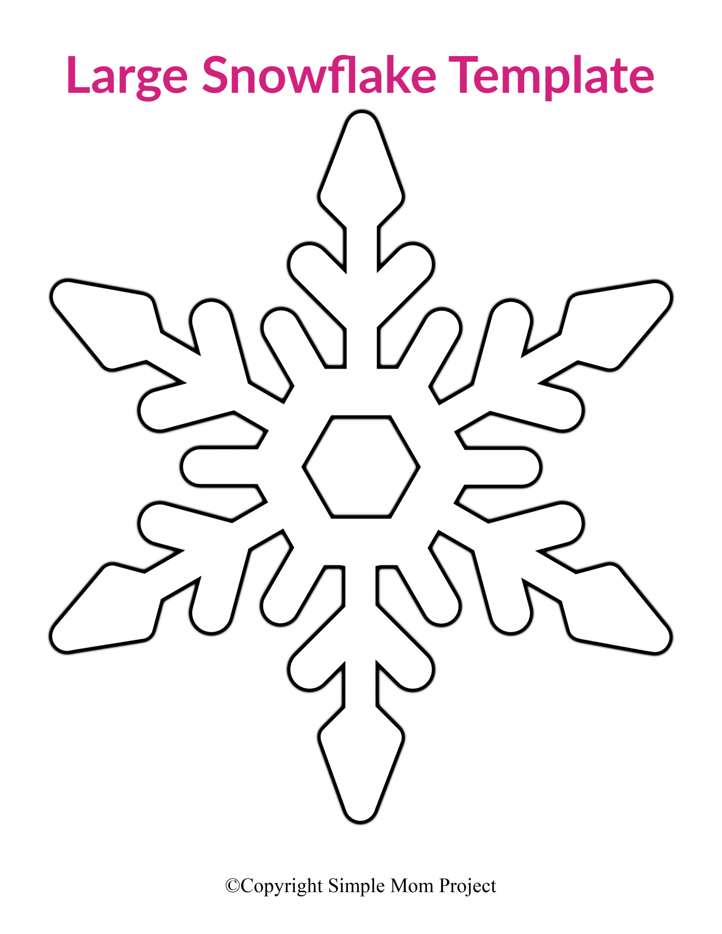 Free Printable Large Snowflake Templates - Simple Mom Project - FREE Printables - Snowflakes Template