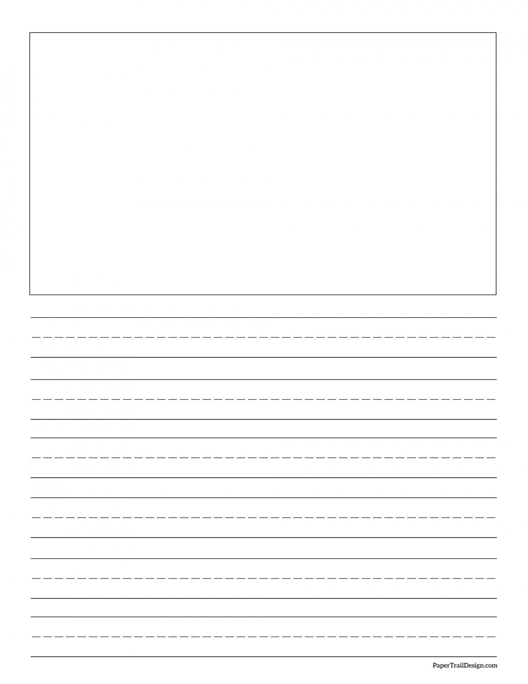 Free Printable Lined Writing Paper with Drawing Box - Paper Trail  - FREE Printables - Writing Paper With Picture Box