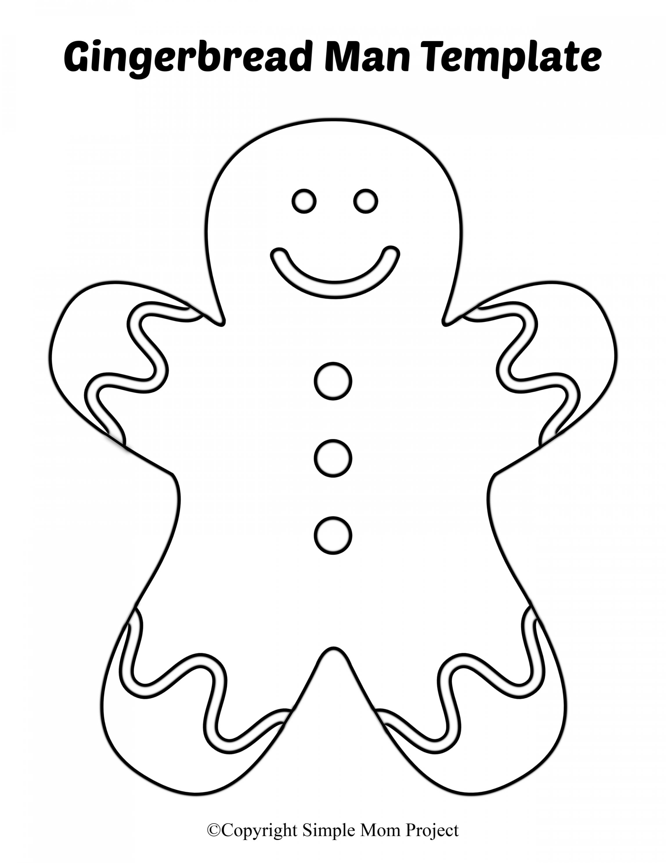 Free Printable Small Snowflake Templates  Gingerbread man  - FREE Printables - Gingerbread Outline Printable