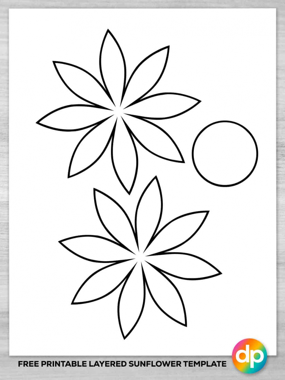 Free Printable Sunflower Template - Daily Printables - FREE Printables - Downloadable Paper Sunflower Template