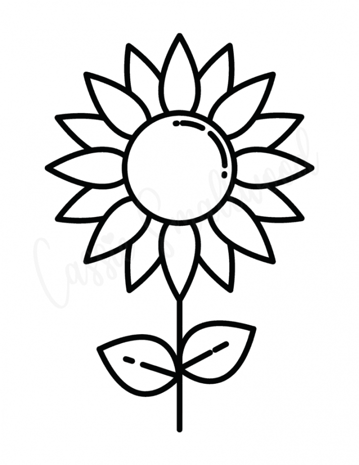 Free Printable Sunflower Templates - Cassie Smallwood - FREE Printables - Printable Sunflower Stencil