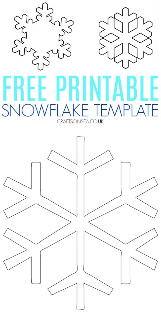 FREE Snowflake Template (Printable PDF) - Crafts on Sea - FREE Printables - Snow Flake Printable