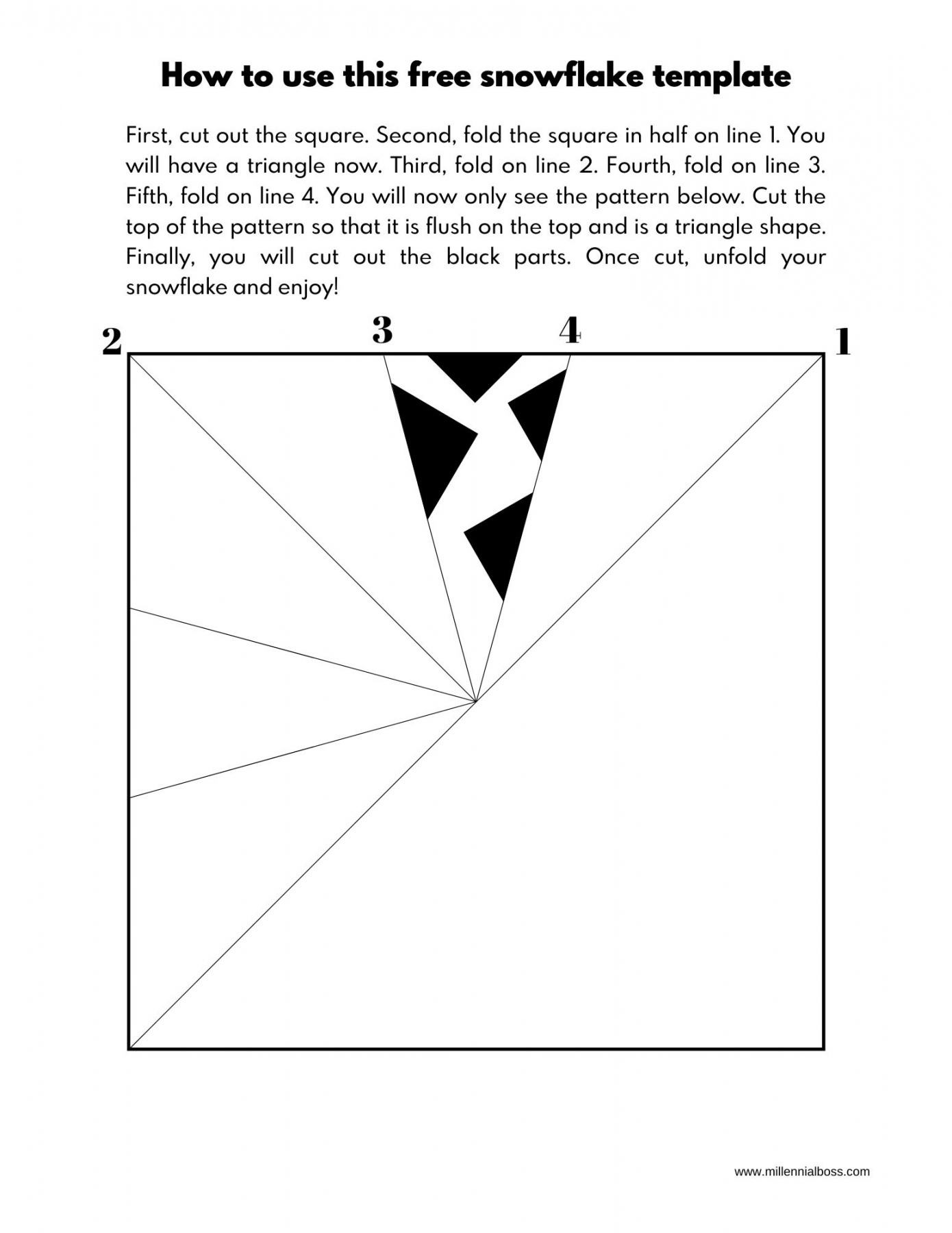 Free Snowflake Templates easy, quick and cute FREE PDF - FREE Printables - Snowflake Template Pdf