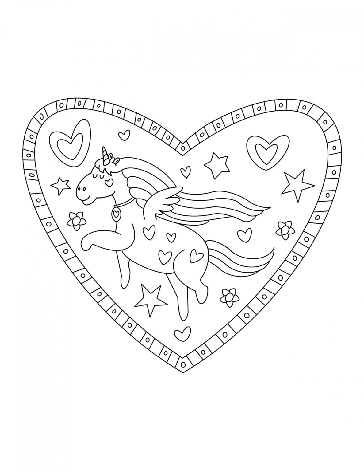 unicorn heart coloring pages All FREE Printables