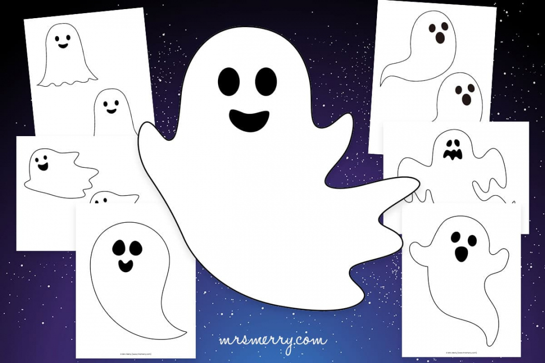 Ghost Template Printables for Halloween Crafts  Mrs - Cute Ghost Template