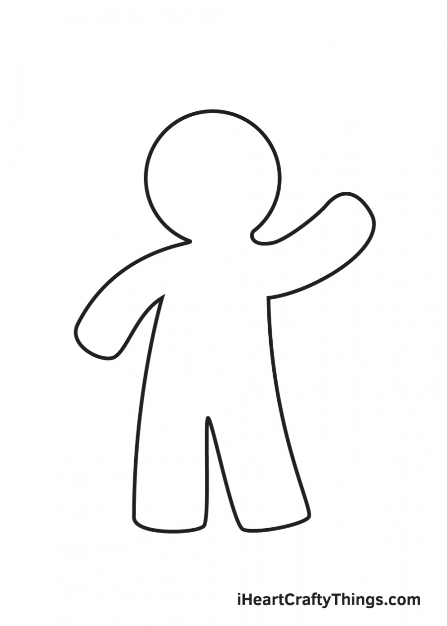 Gingerbread Man Drawing - How To Draw A Gingerbread Man Step By Step - FREE Printables - Gingerbread Person Outline