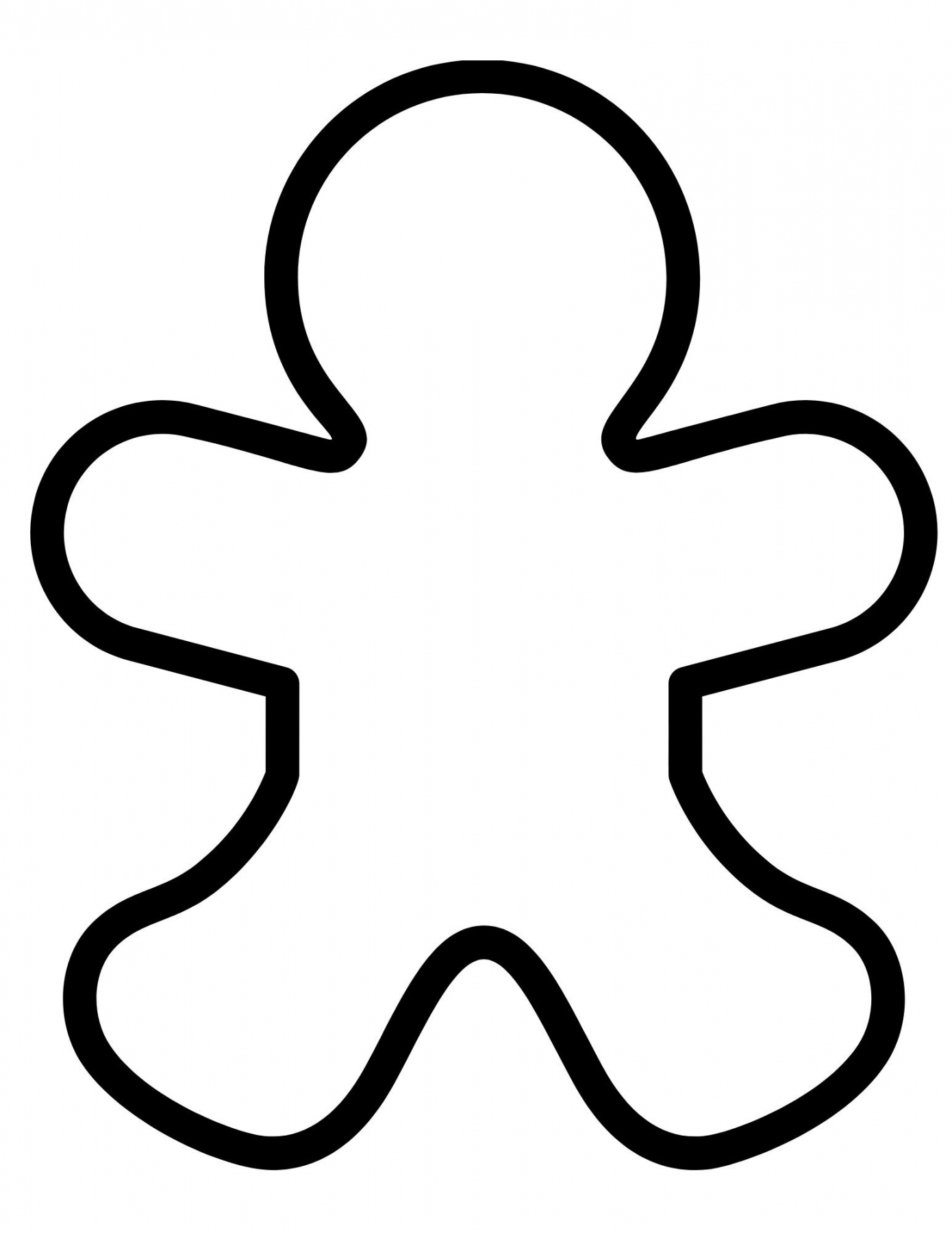 Gingerbread Man Shape Printable - FREE Printables - Gingerbread Man Cut Out