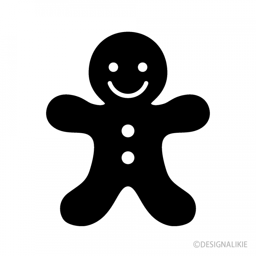 Gingerbread Man Silhouette Clip Art Free PNG Image｜Illustoon - FREE Printables - Gingerbread Man Silhouette