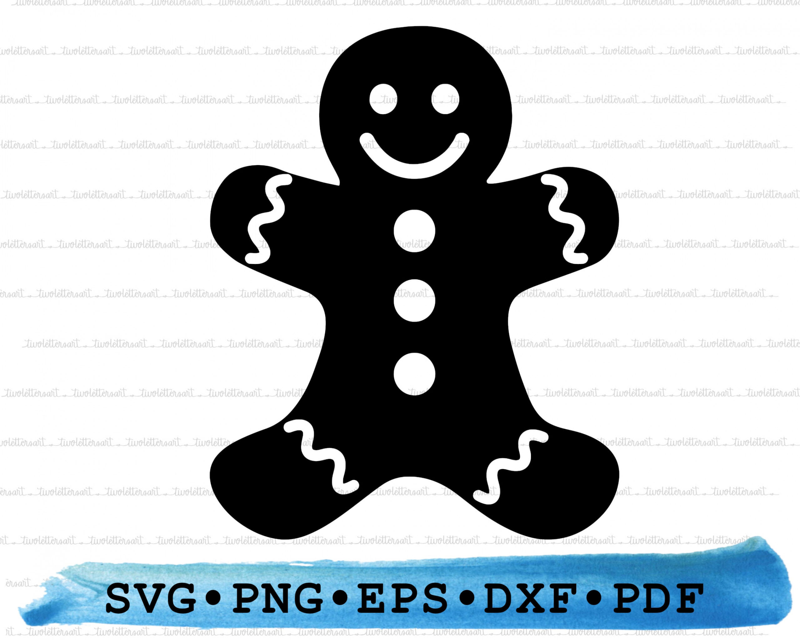 Gingerbread Man Svg, Gingerbread Man Silhouette, Christmas Cricut  Transparent Vector DXF EPS PDF Png clipart printable Decor Cut File - FREE Printables - Gingerbread Man Silhouette