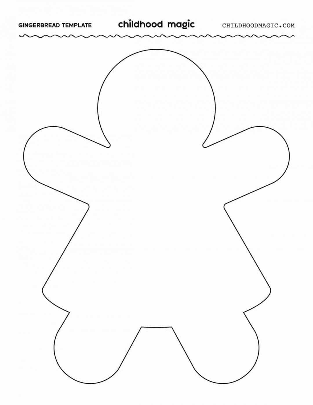Gingerbread Man Template - Free Printable - Childhood Magic - FREE Printables - Gingerbread Man Template Pdf