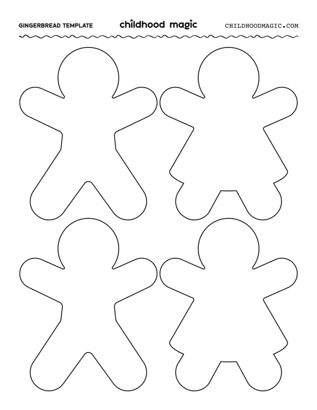 Gingerbread Man Template - Free Printable - Childhood Magic - FREE Printables - Printable Gingerbread Man Template